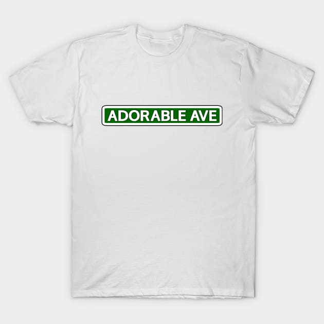 Adorable Ave Street Sign T-Shirt by Mookle